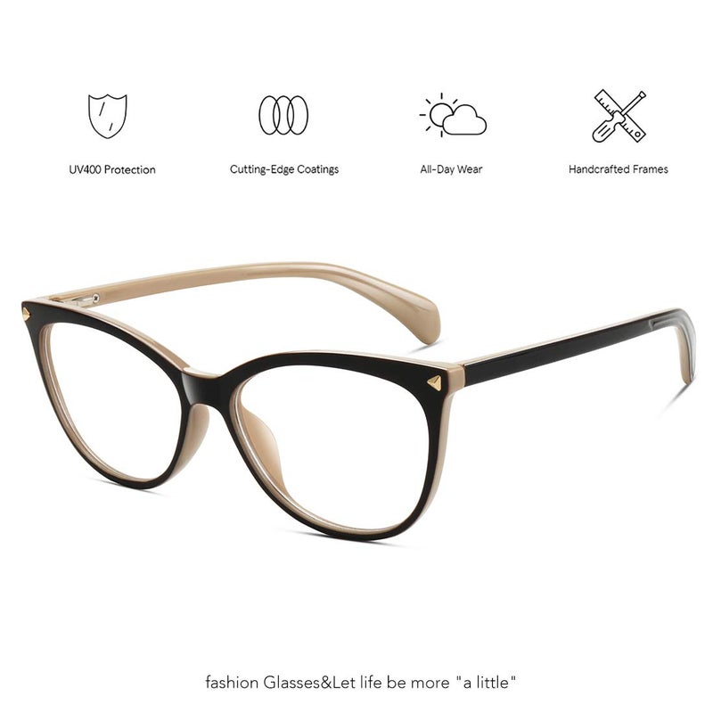 MEETSUN Non Prescription Glasses Frames For Womenï¼ŒRetro Cateye Fake Eyeglasses HD Clear Lens (Dark Brown Frame Clear Lens) - Image 3